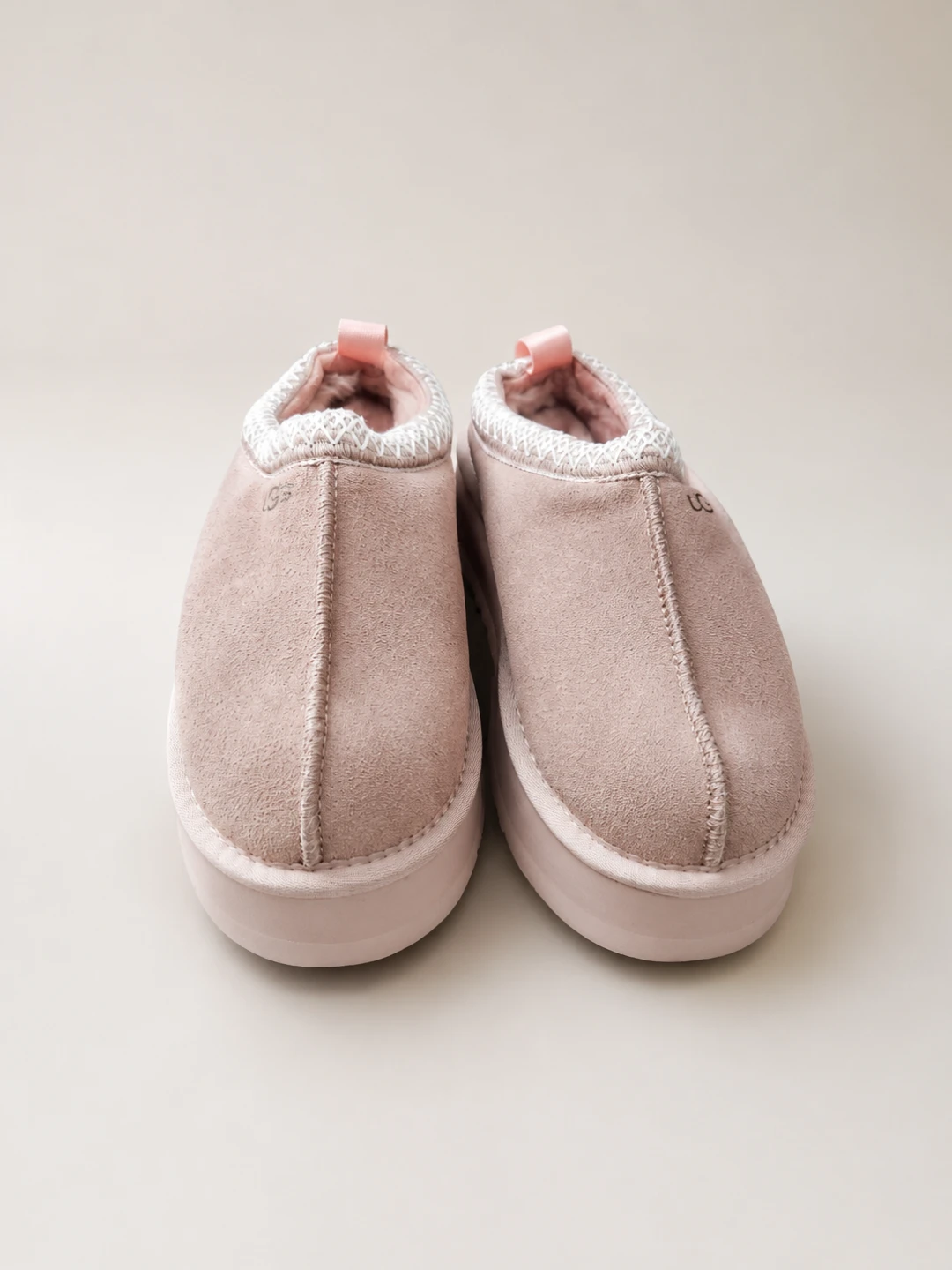 UGG Pink Suede Shearling Lined Slippers