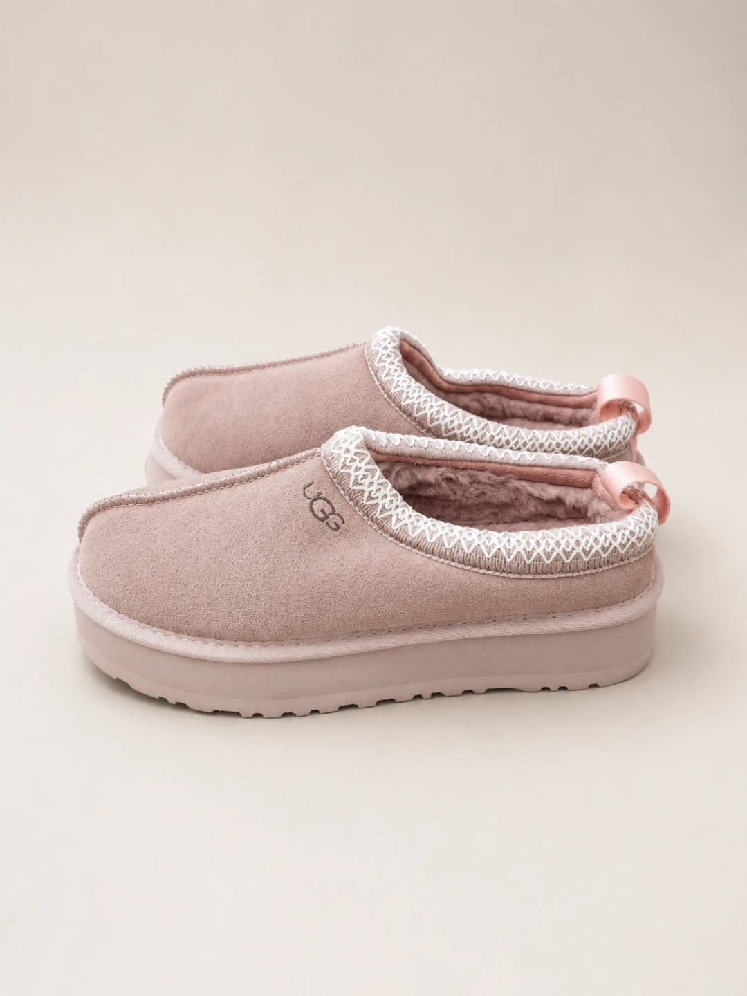 UGG Pink Suede Shearling Lined Slippers - photo 2