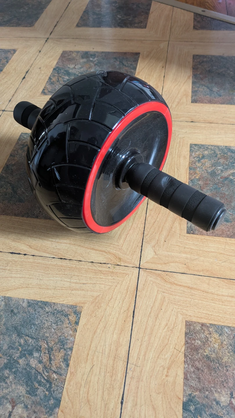 Black Ab Roller Wheel with Red Trim