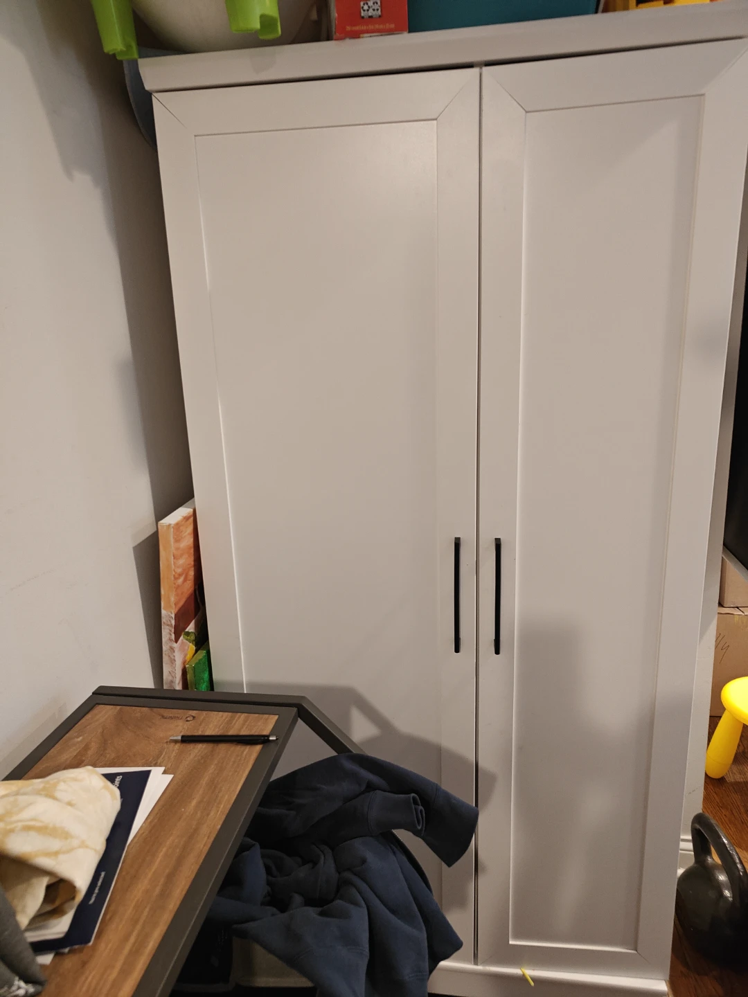 White Two-Door Wardrobe Cabinet