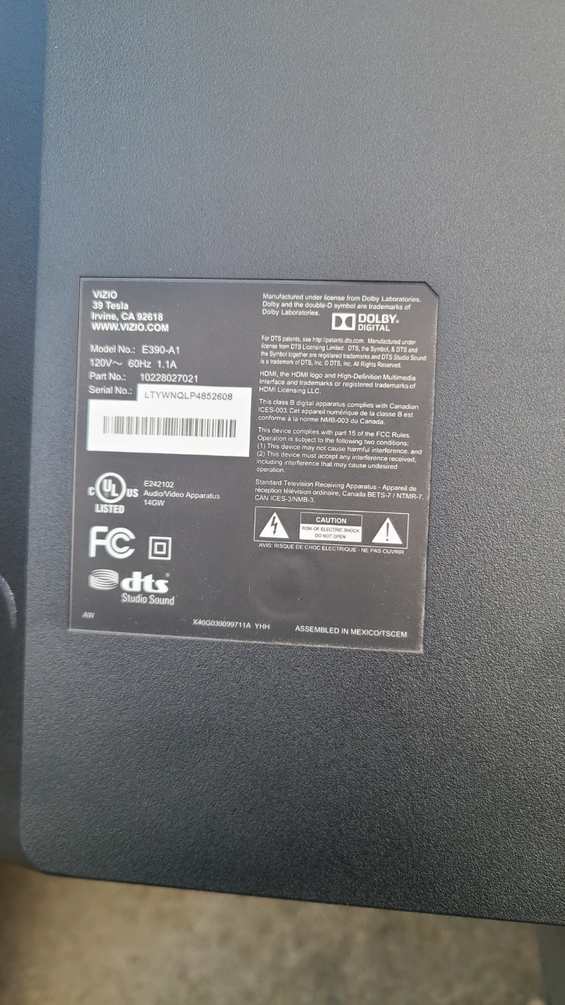 Vizio E390-A1 39" LED TV - photo 3
