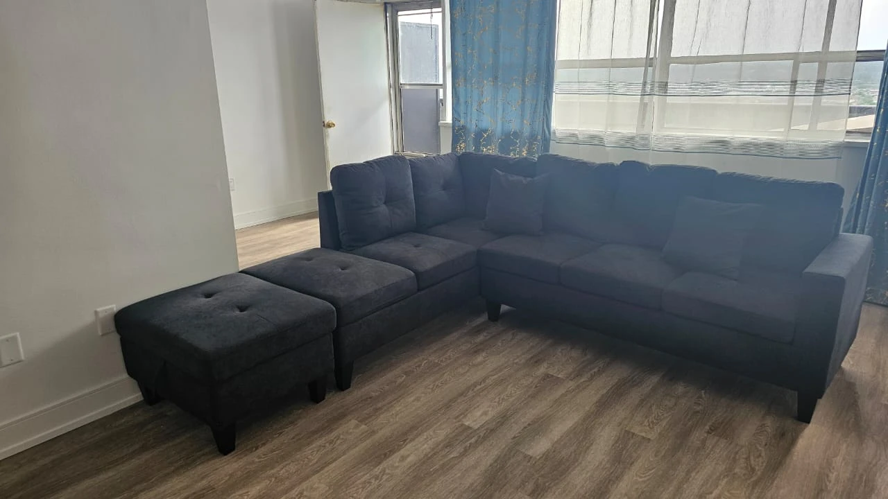 Dark Grey Sectional Sofa with Chaise - photo 5