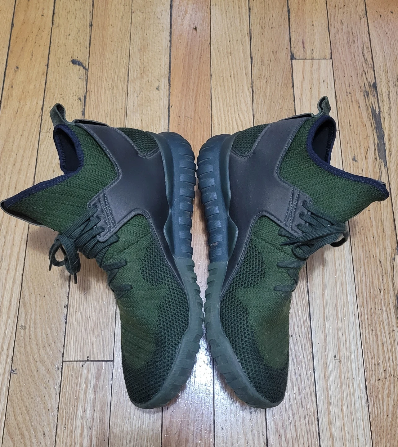 Adidas Tubular Shadow Knit Green High Top Shoes Size 11