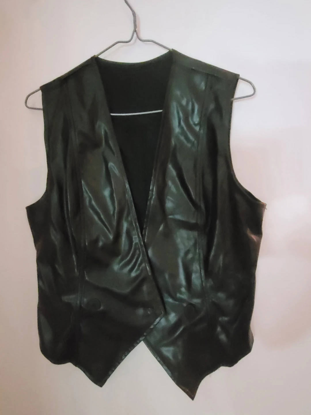 Black Faux Leather Vest