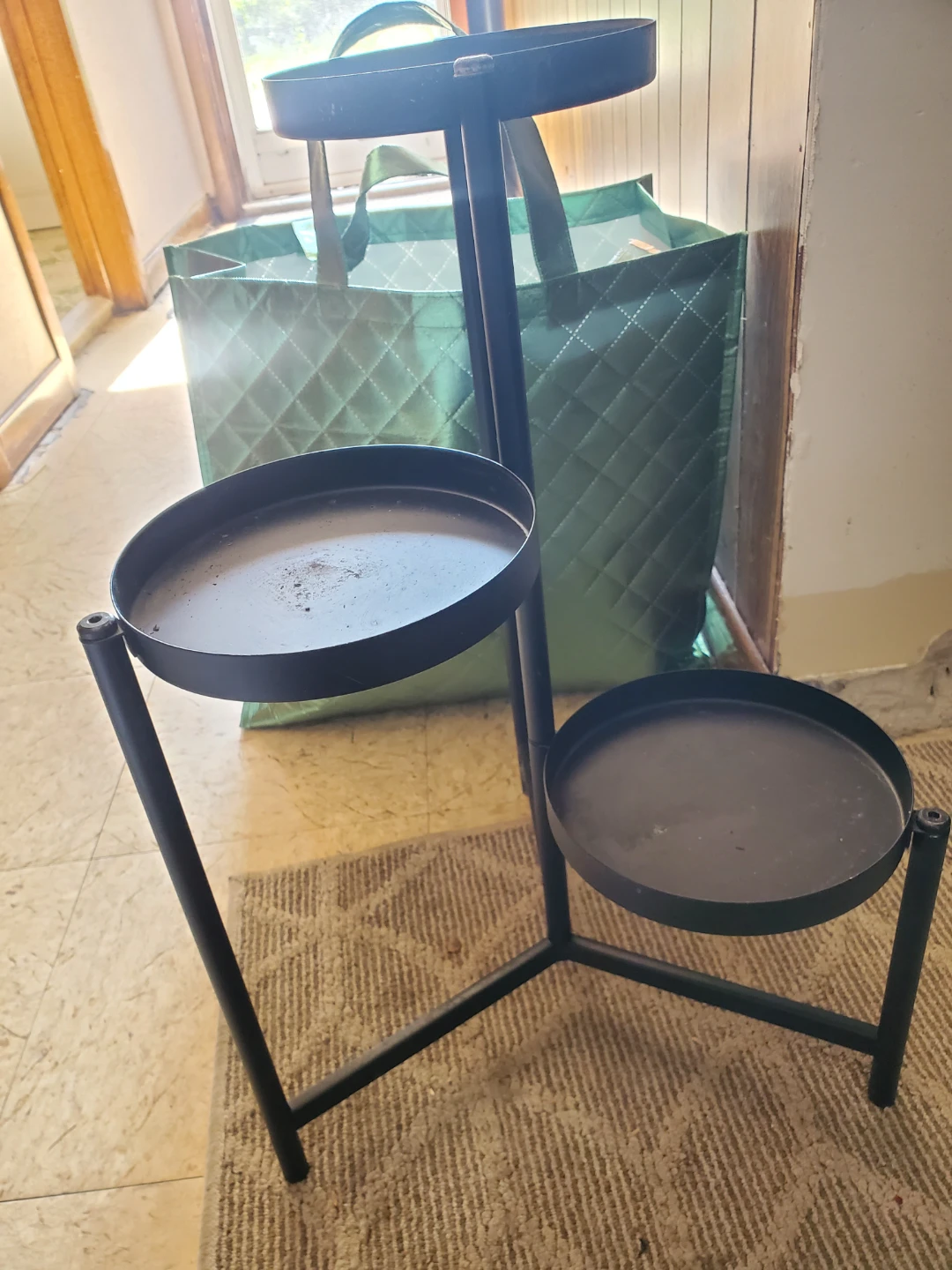 Black Metal Tiered Plant Stand