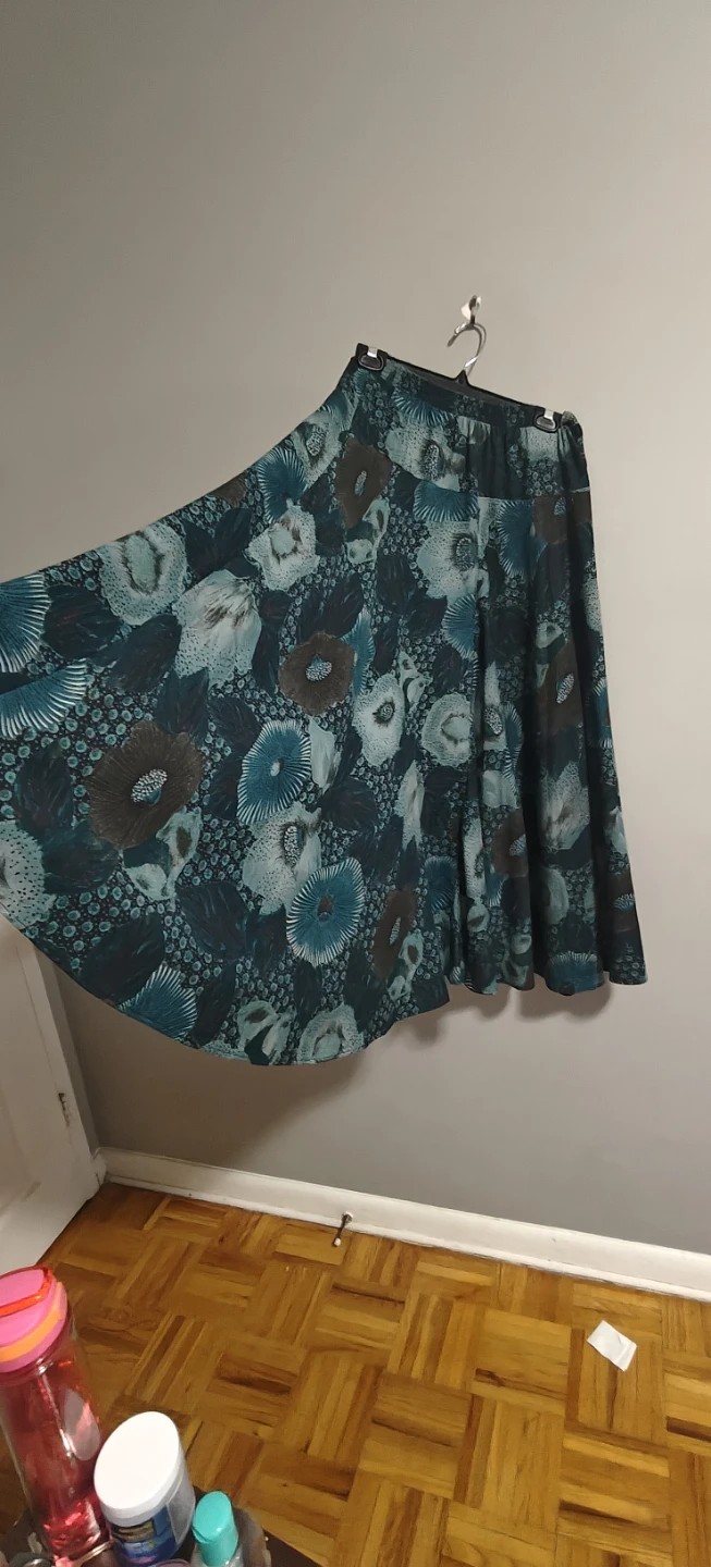 Teal Floral Maxi Skirt