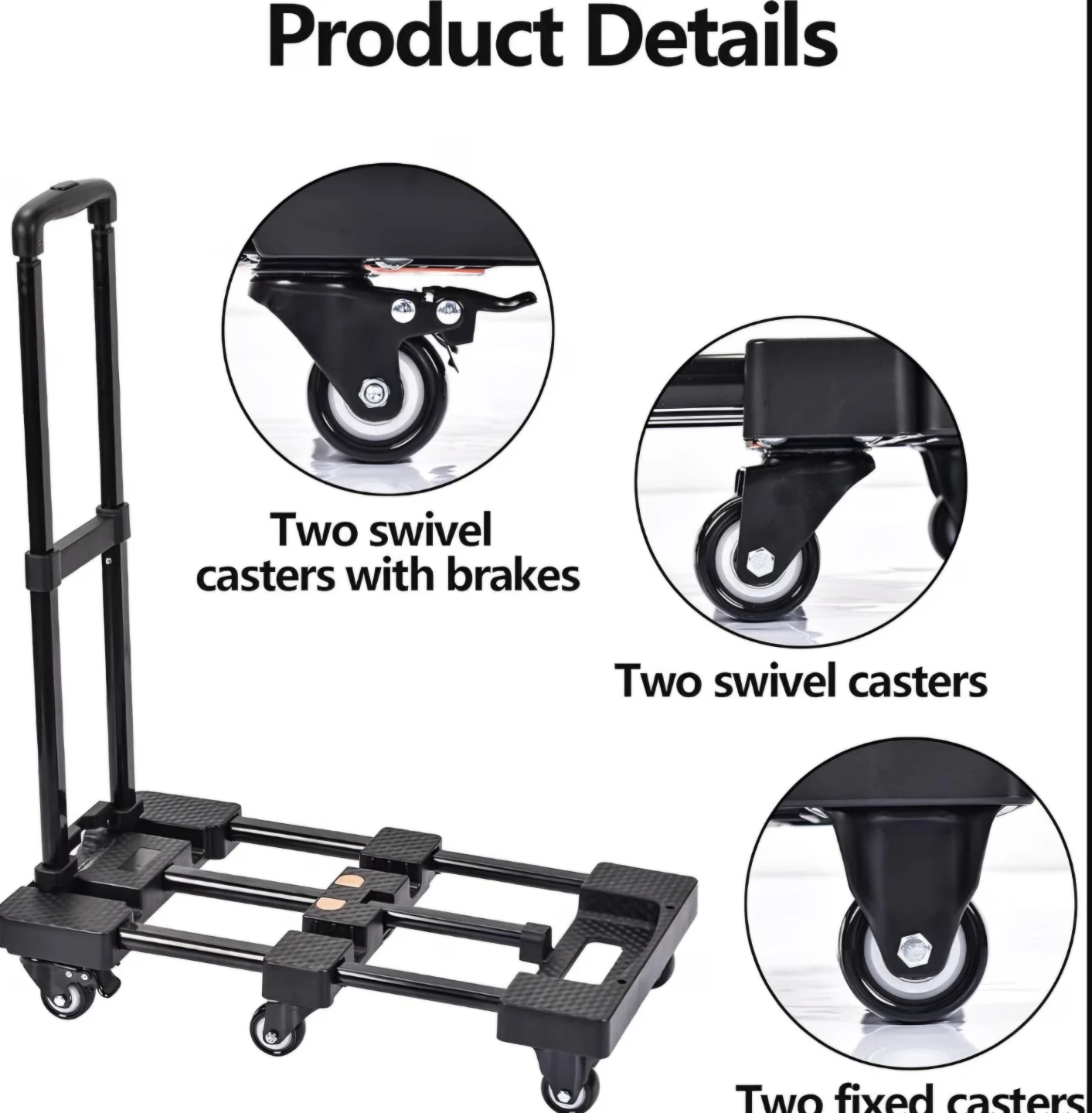 Foldable Hand Truck Dolly with Bungee Cord - photo 2
