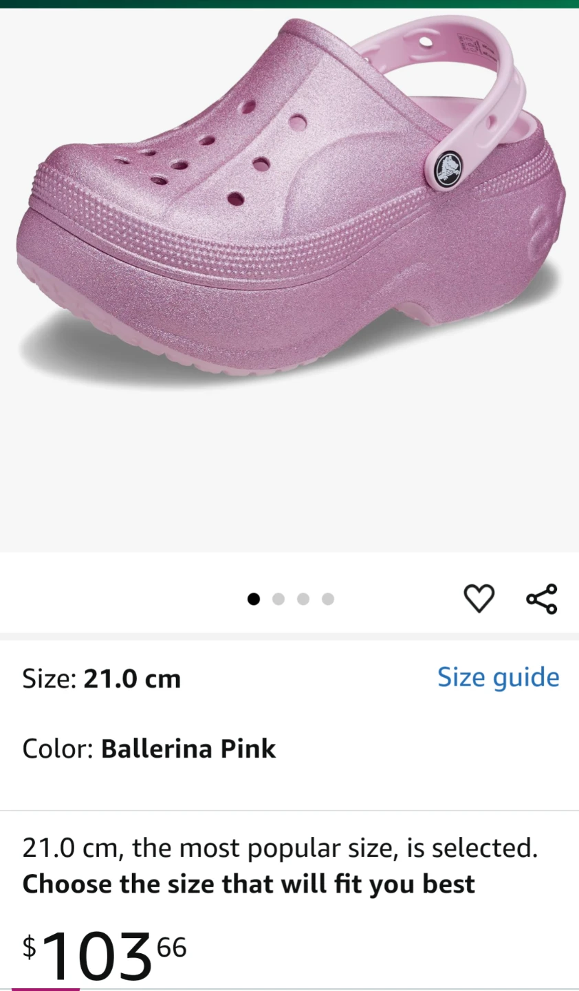 Crocs Glitter Clog Shoes Pink ⚽ - photo 5