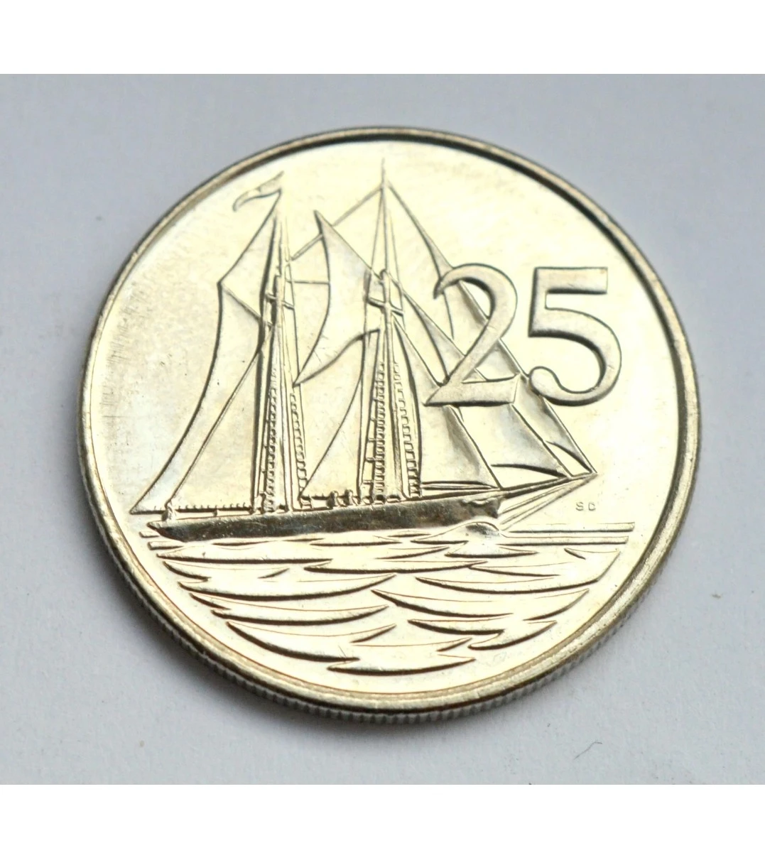 Cayman Islands 25 cent coin 2013