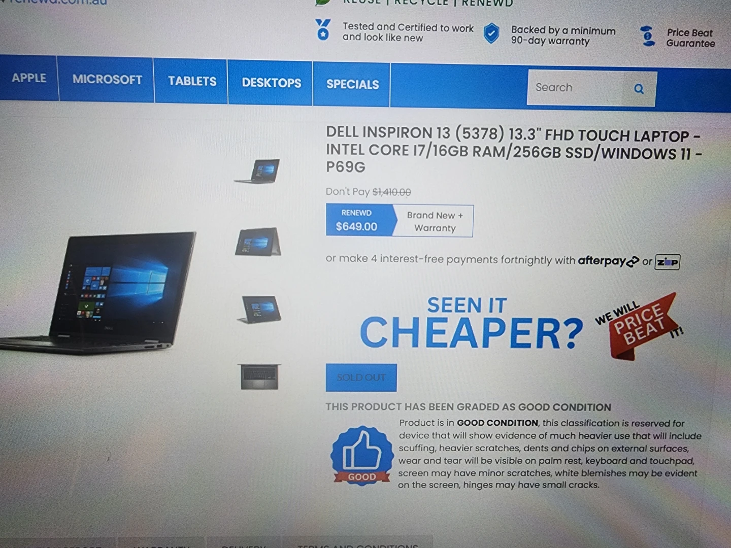 Dell Inspiron 13 (5378) Laptop - Core i7, 16GB RAM, 256GB SSD - photo 4