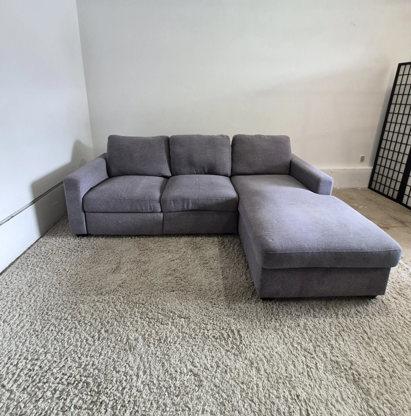 Gray Recliner Sectional L Shape Sofa Couch with Storage Chaise - photo 3