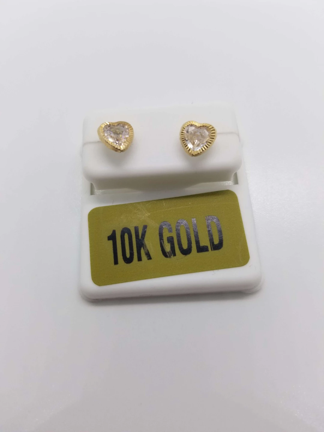 10K Gold Heart Stud Earrings