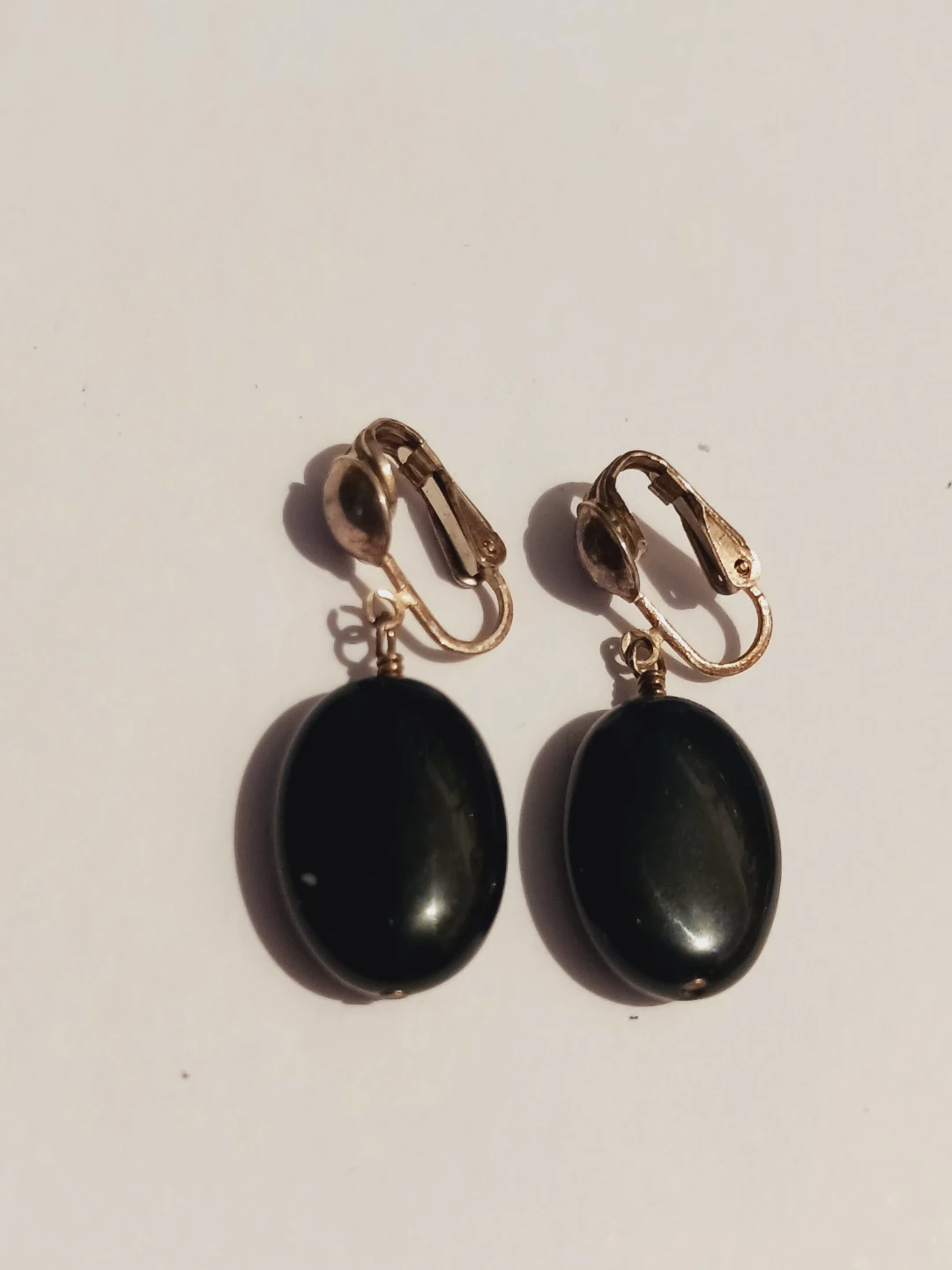 Genuine Black Onyx Oval Clip-on Earrings - photo 3