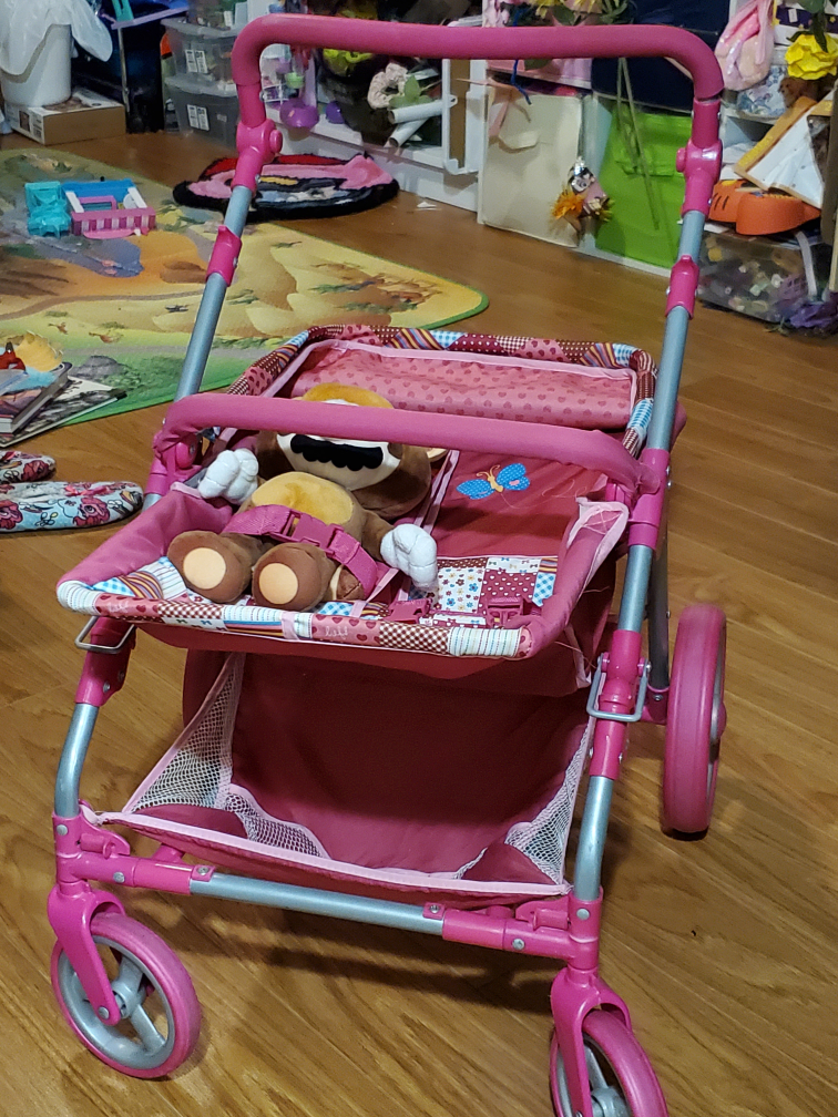 Pink Doll Stroller with Butterfly Design - photo 4