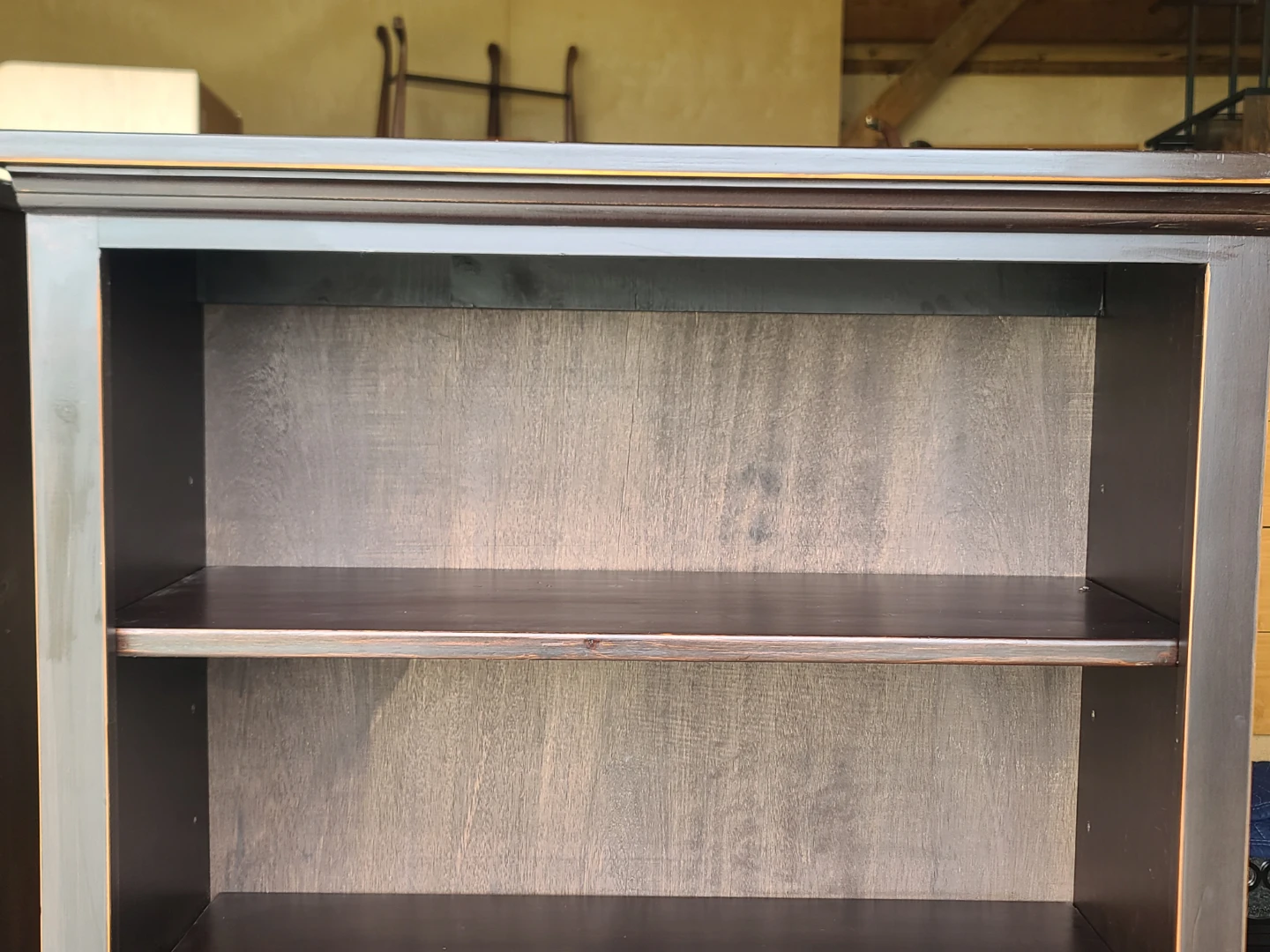 Pair of Dark Wood Bookcases - photo 4