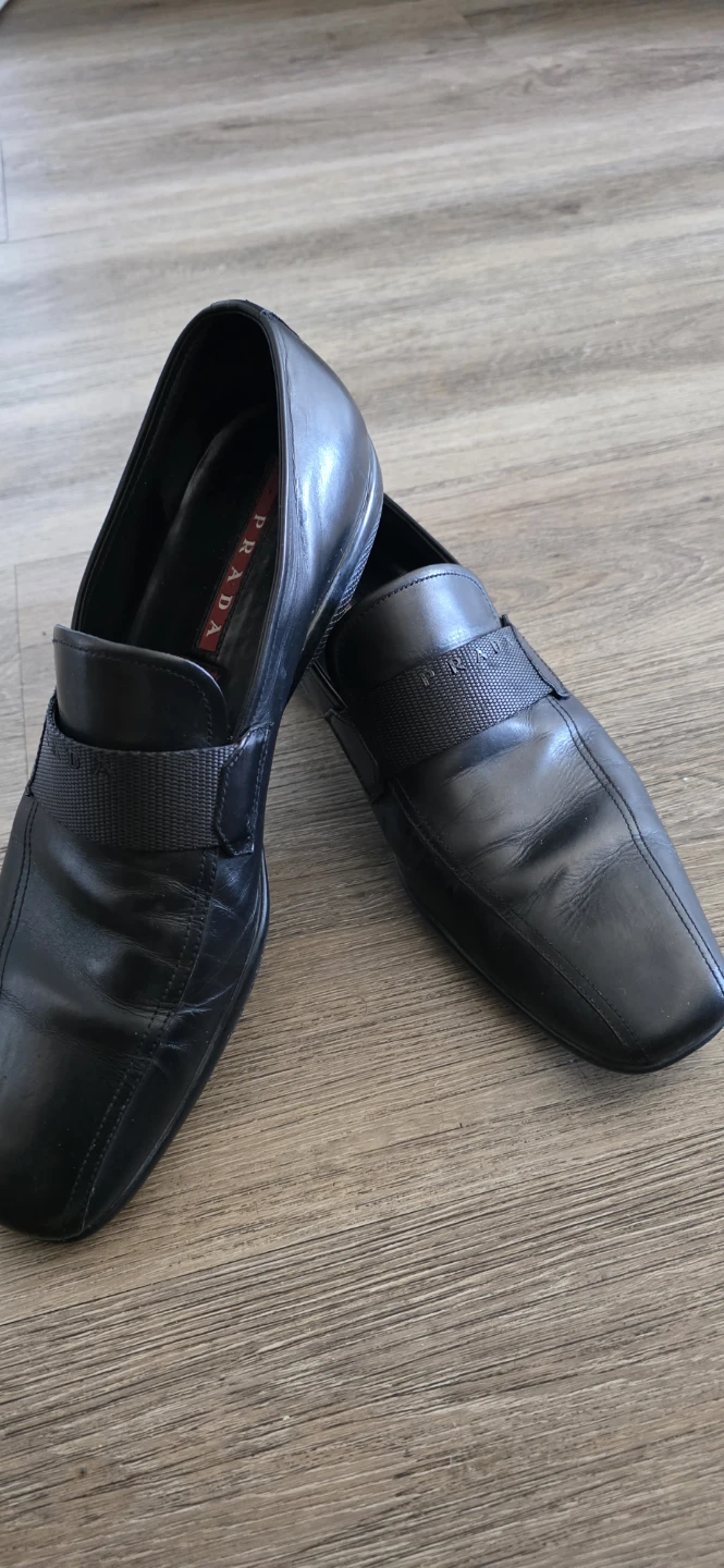 Men’s “PRADA” Black Leather Driver’s Loafers - photo 2