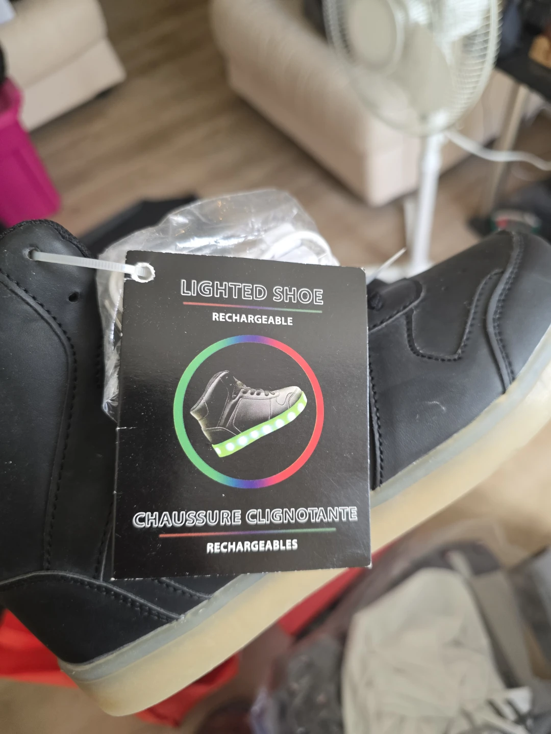 Black Light-Up Rechargeable Shoes - photo 2
