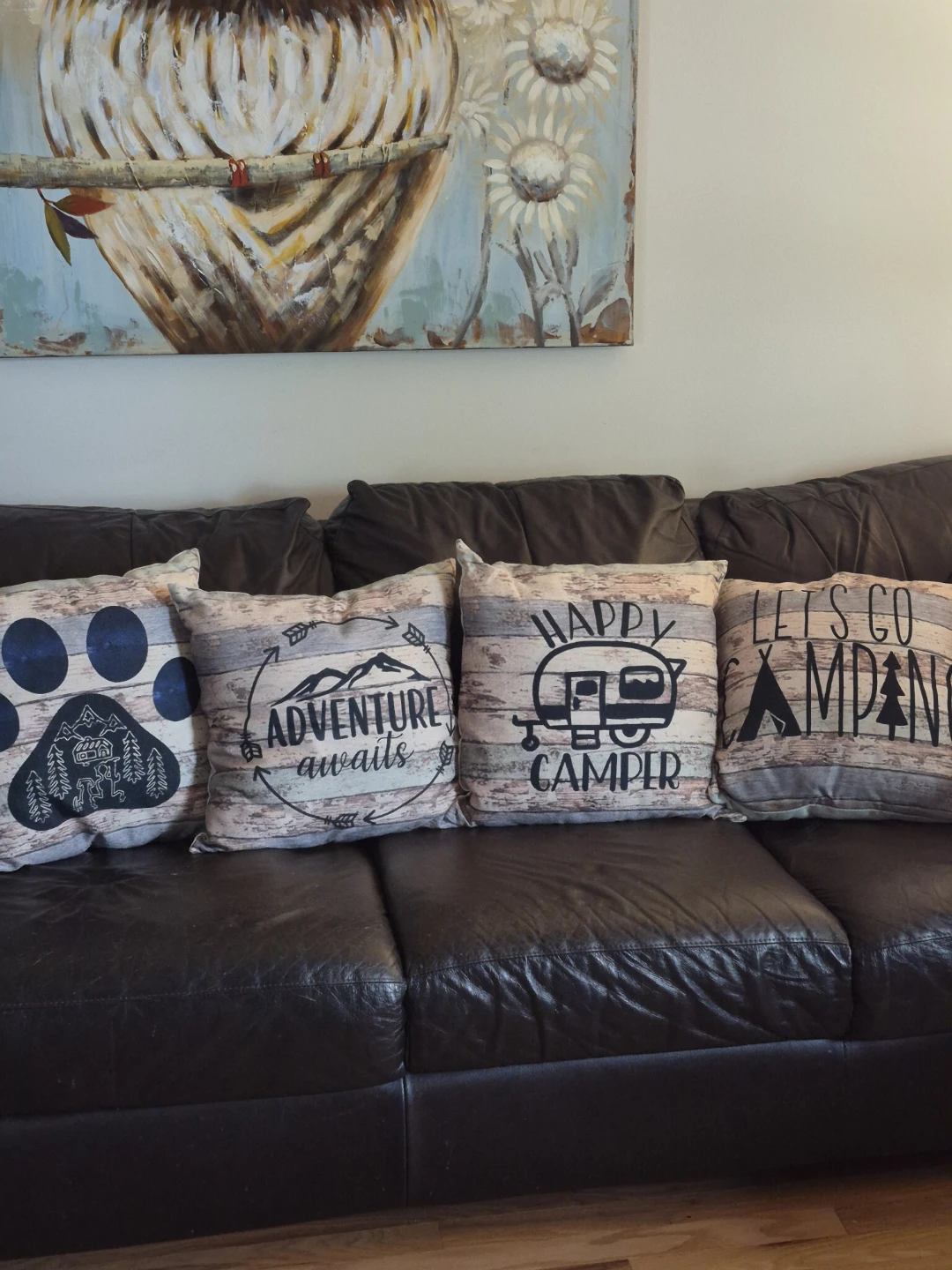 Set of 4 Camping Throw Pillows