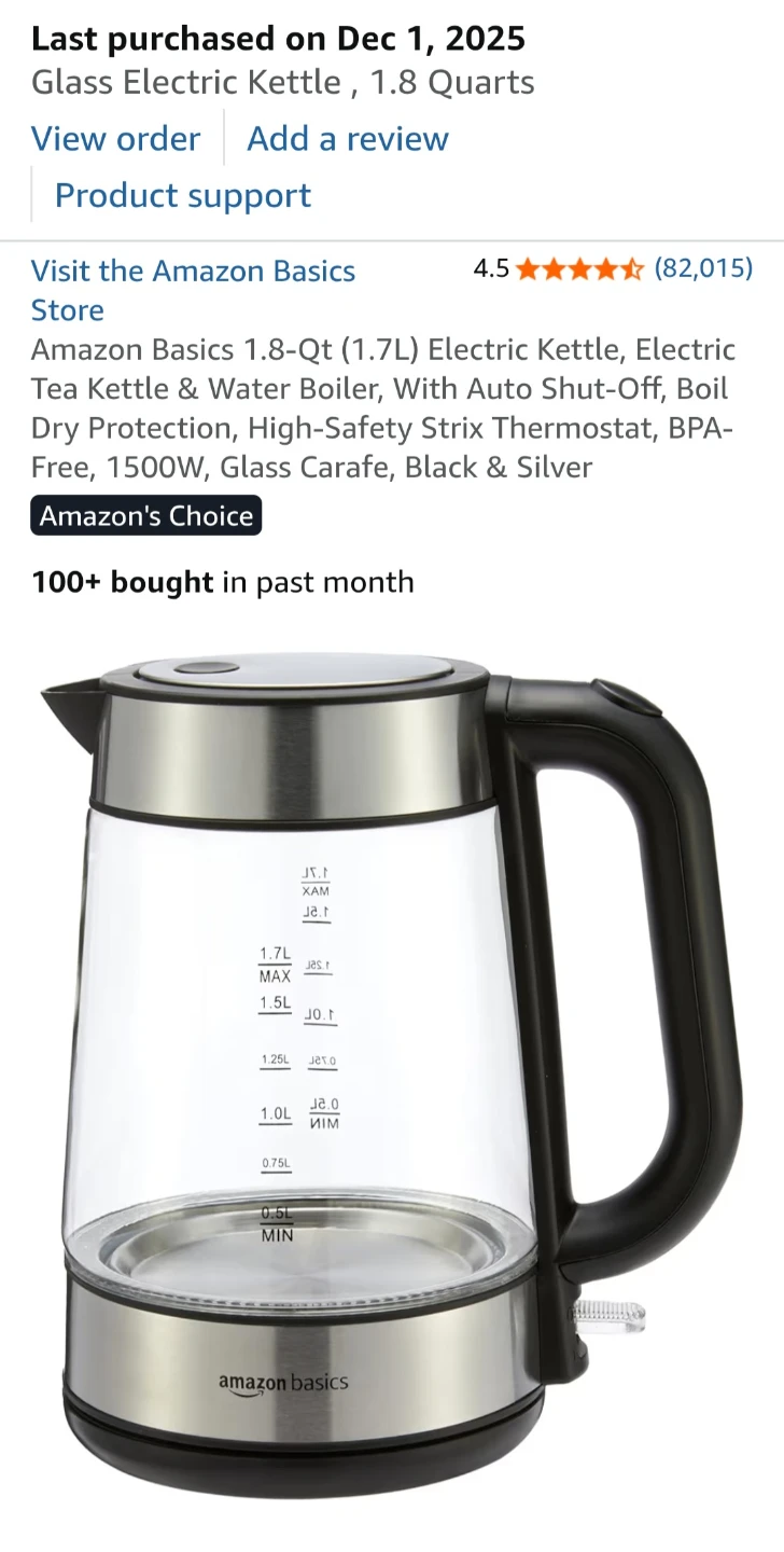 [Moving Sale]  Amazon Basics 1.7L Electric Kettle/Bouilloire - photo 4