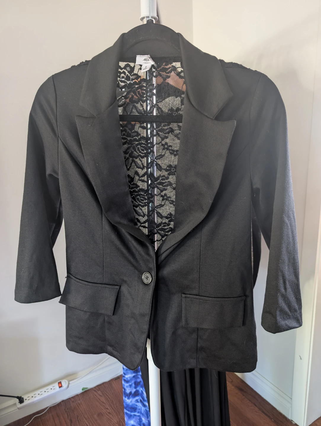 Ardene Black Lace Back Blazer - Size P