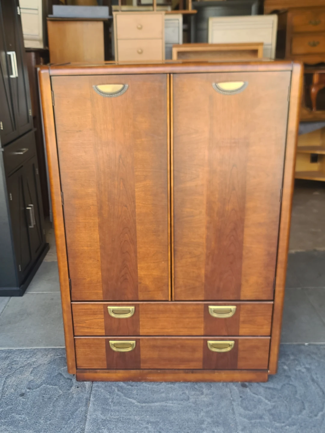 Vintage Deilcraft Walnut Armoire / Wardrobe Cabinet