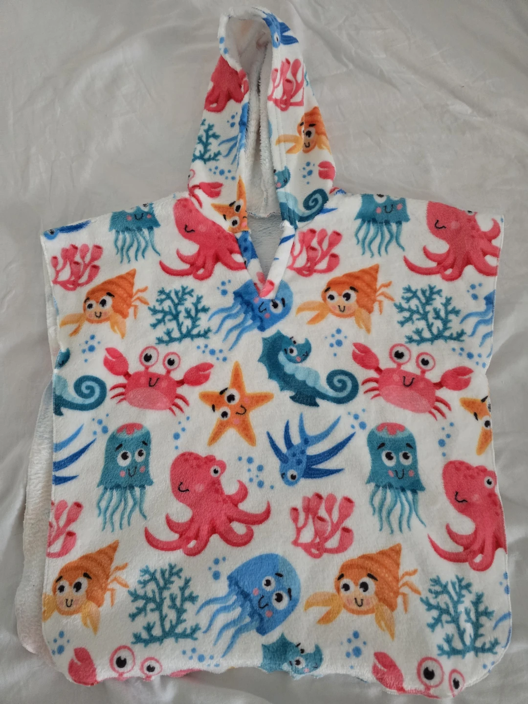 Kids Hooded Towel Poncho - Sea Creatures & Turtles - photo 2
