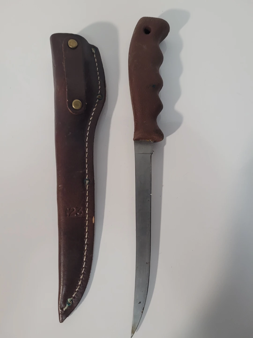 Buck Knife with Leather Sheath