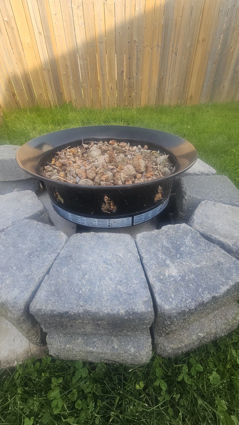 Fire Pit Bowl with Stone Base