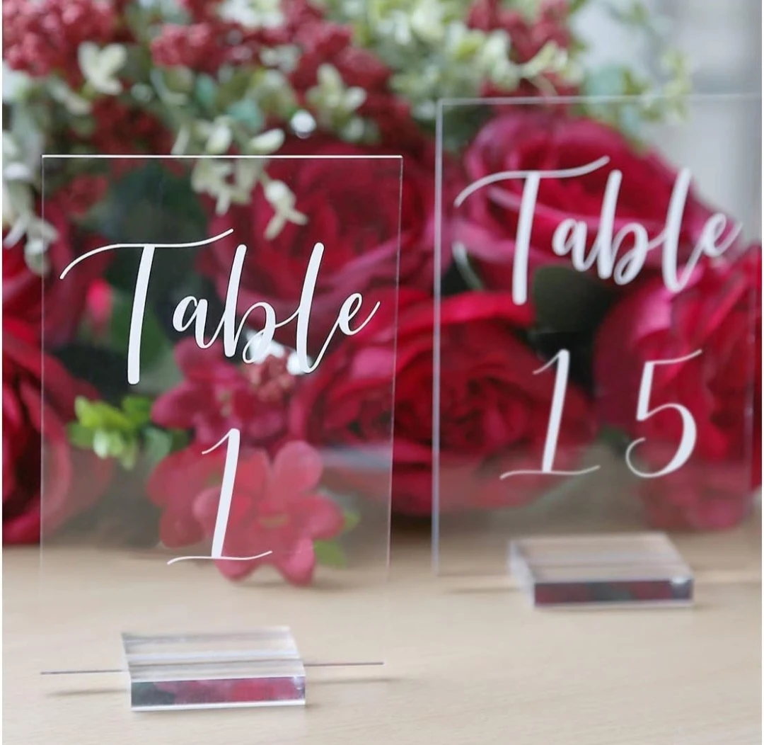 Acrylic Table Numbers 1-15