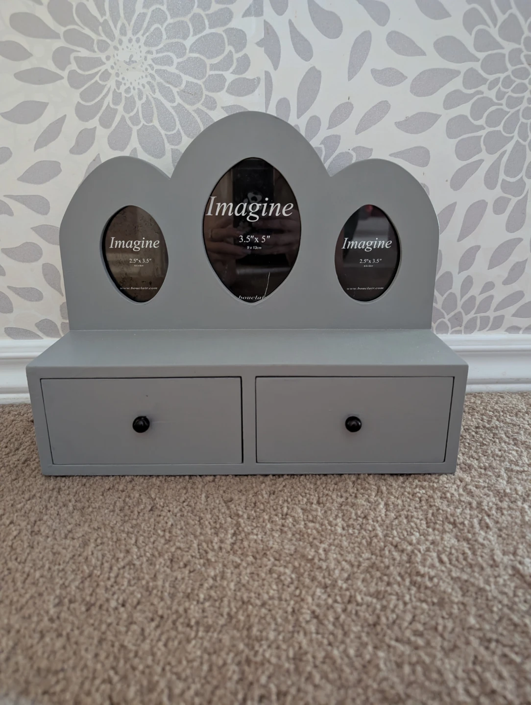 Grey Multi Photo Frame with Drawers