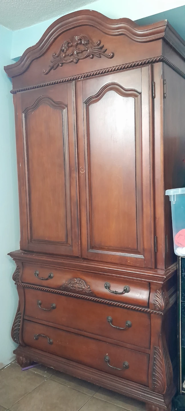 Wooden Wardrobe Armoire with Drawers