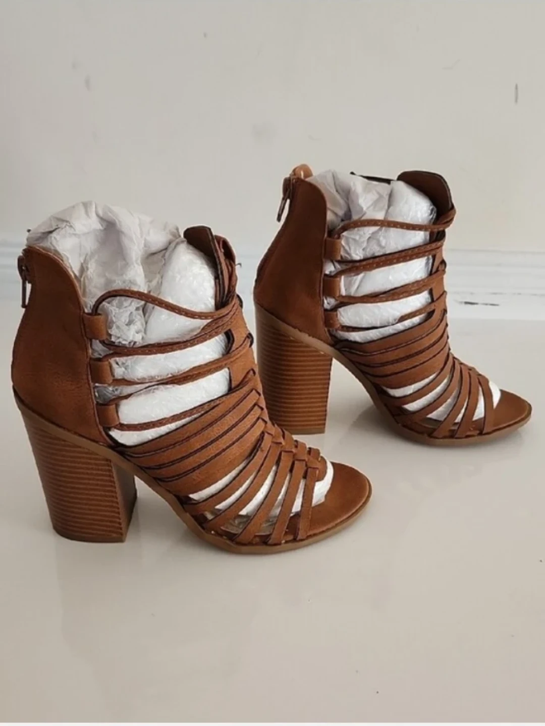 JustFab Brown Strappy Gladiator Heels - photo 3