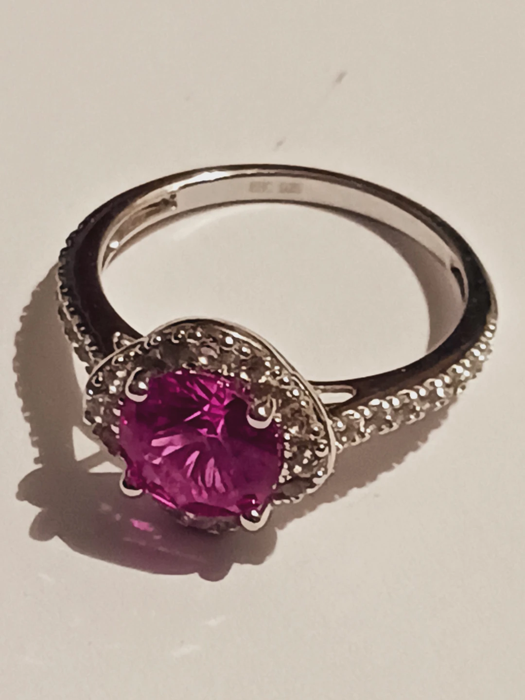 New !!! Sterling Silver 925 pink stone ring. 8.5. - photo 3