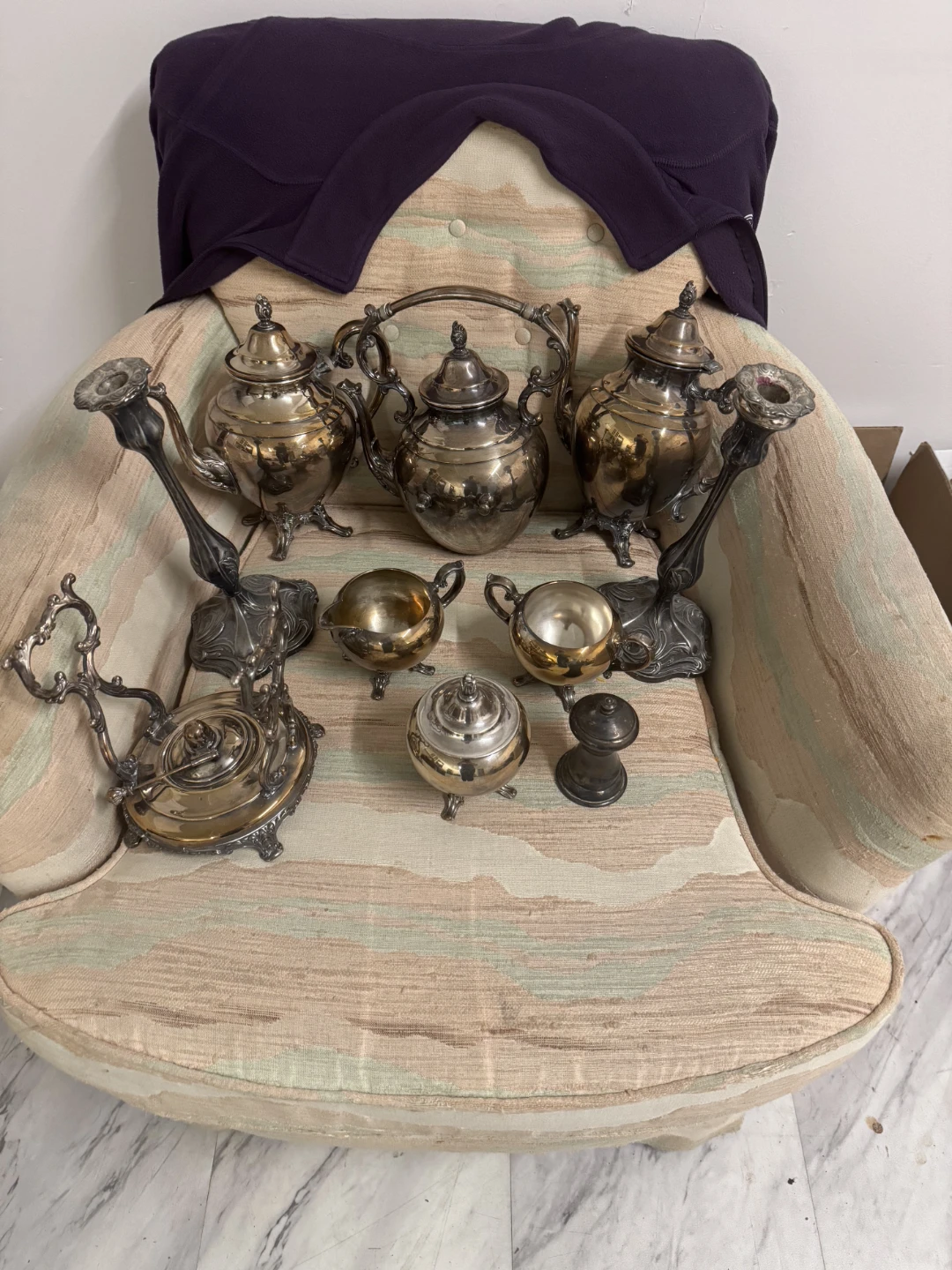 Silver Tea Set with Candlesticks - photo 2