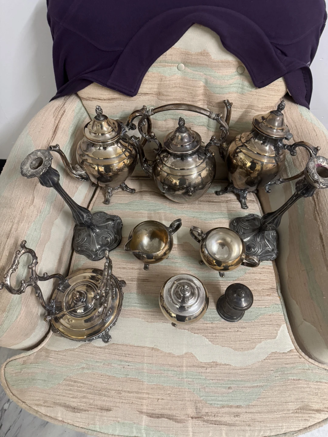 Silver Tea Set with Candlesticks - photo 3