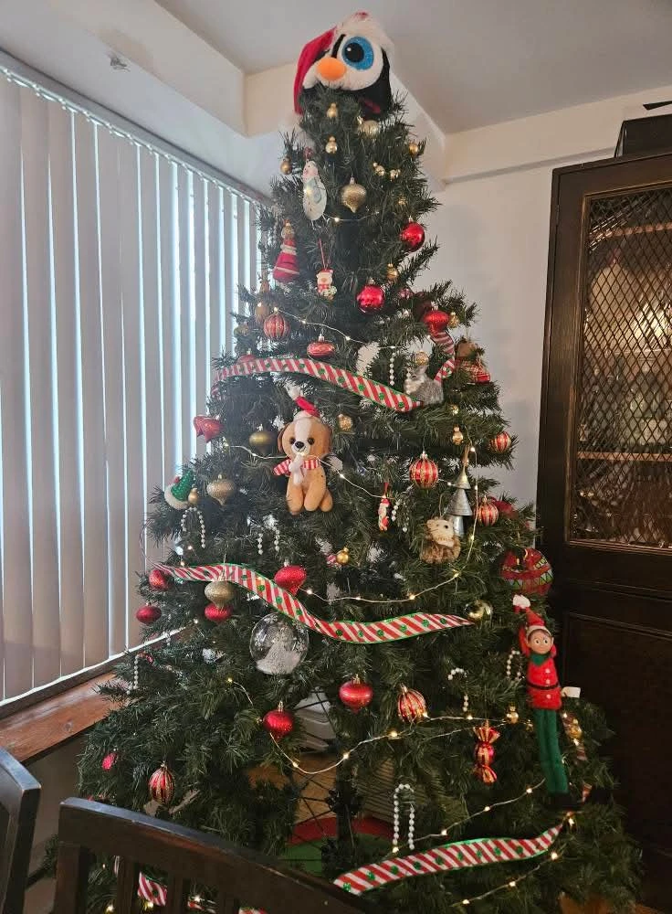 Decorated Christmas Tree with Ornaments and Lights - photo 2