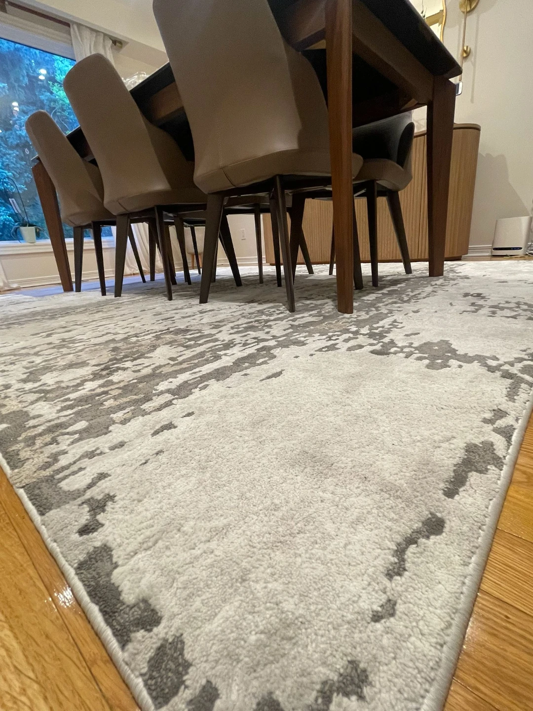 Abstract Area Rug - Grey and White - photo 2