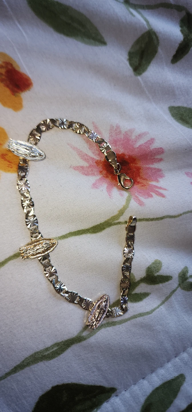 Unisex gold platted virgencita bracelet - photo 5