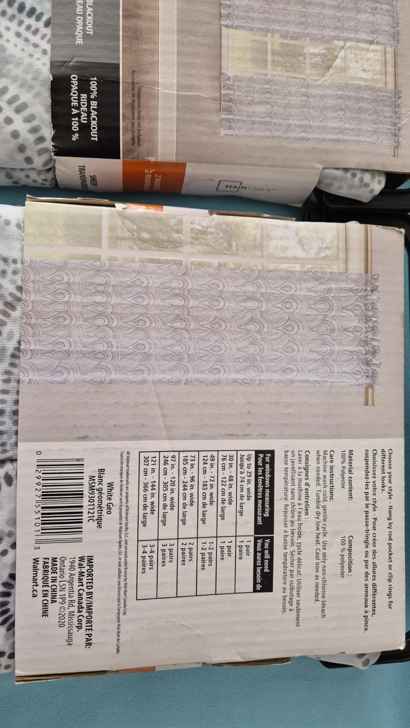 Mainstays Geo Voile Rod Pocket Panels - White Geo × 2 - photo 3