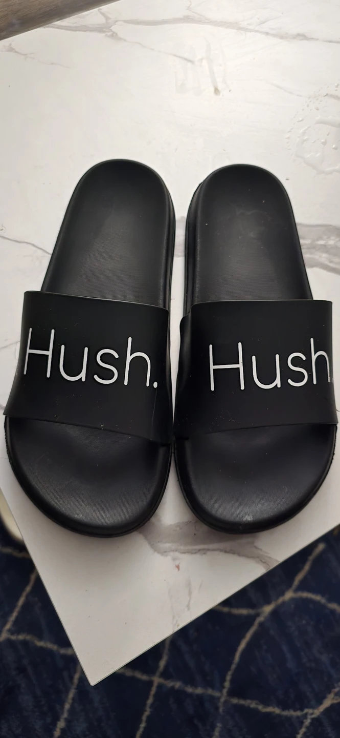 Hush Black Slides Sandals - Size 44-45