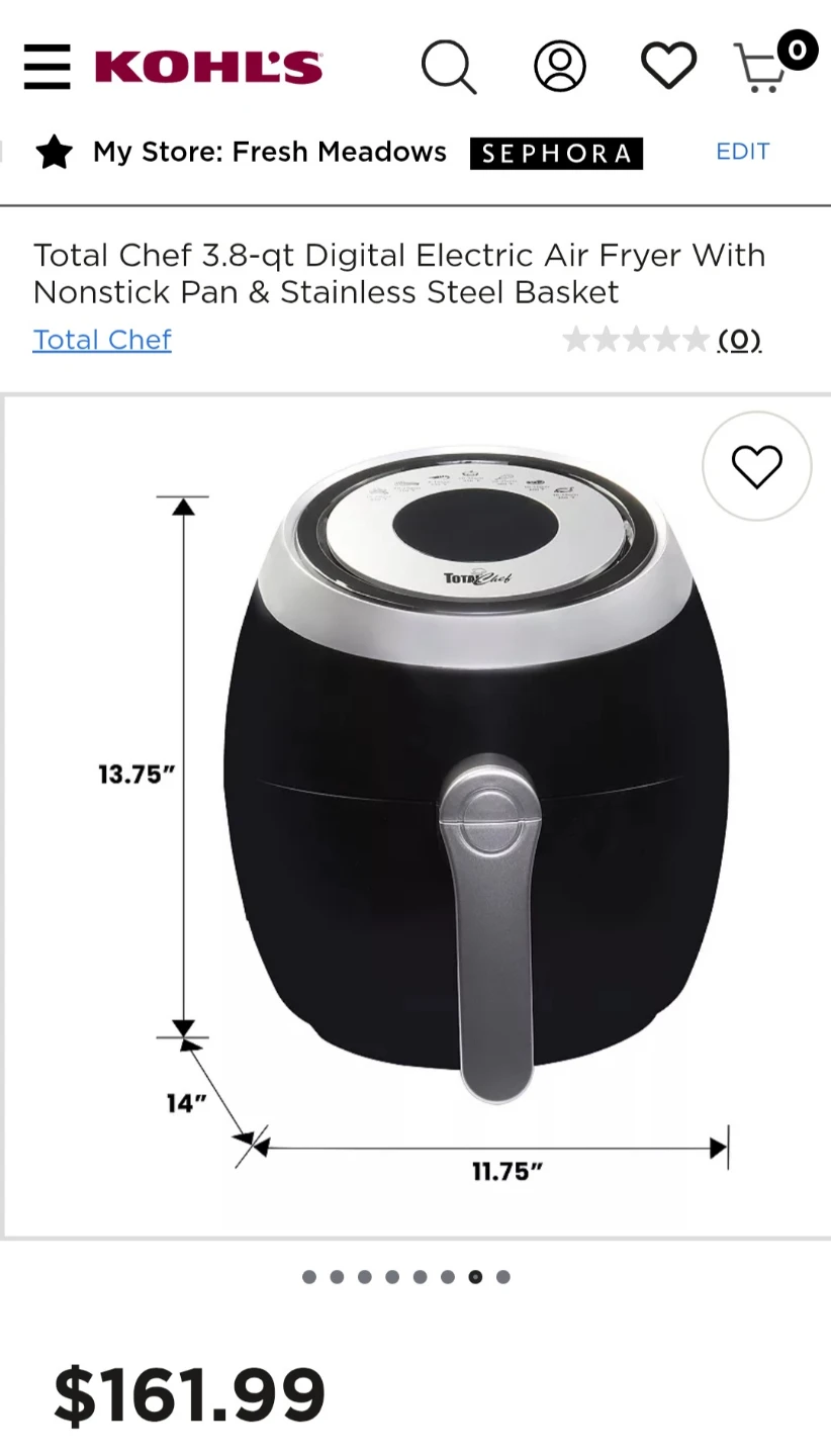 Large 3.8 Quart Total Chef 7 in 1 Electric Air Fryer - photo 3