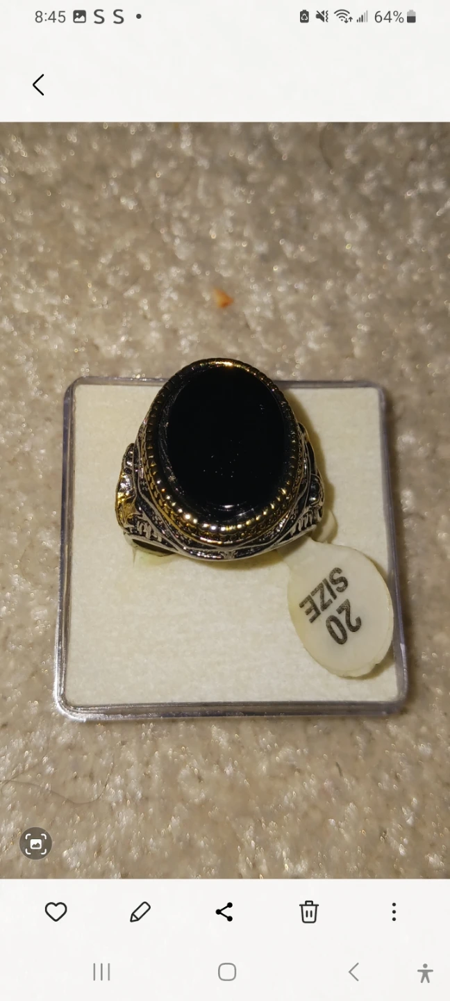 Men's Onyx Ring Size 20