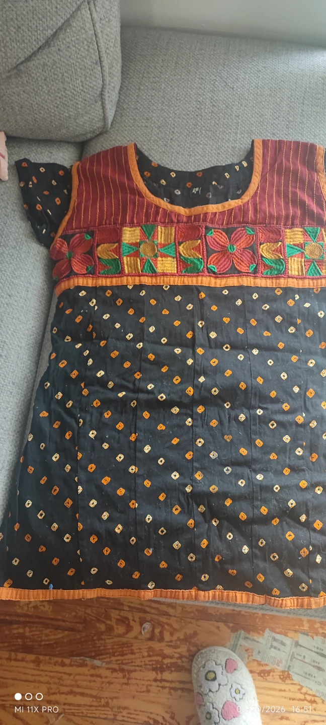Embroidered Black and Red top