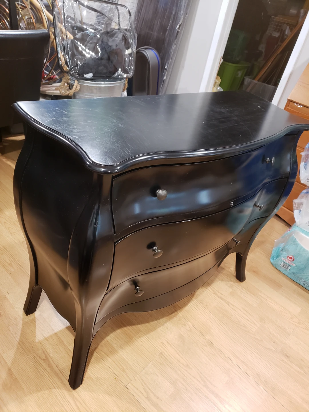 Black 3-Drawer Curvy Dresser - solid wood - photo 2