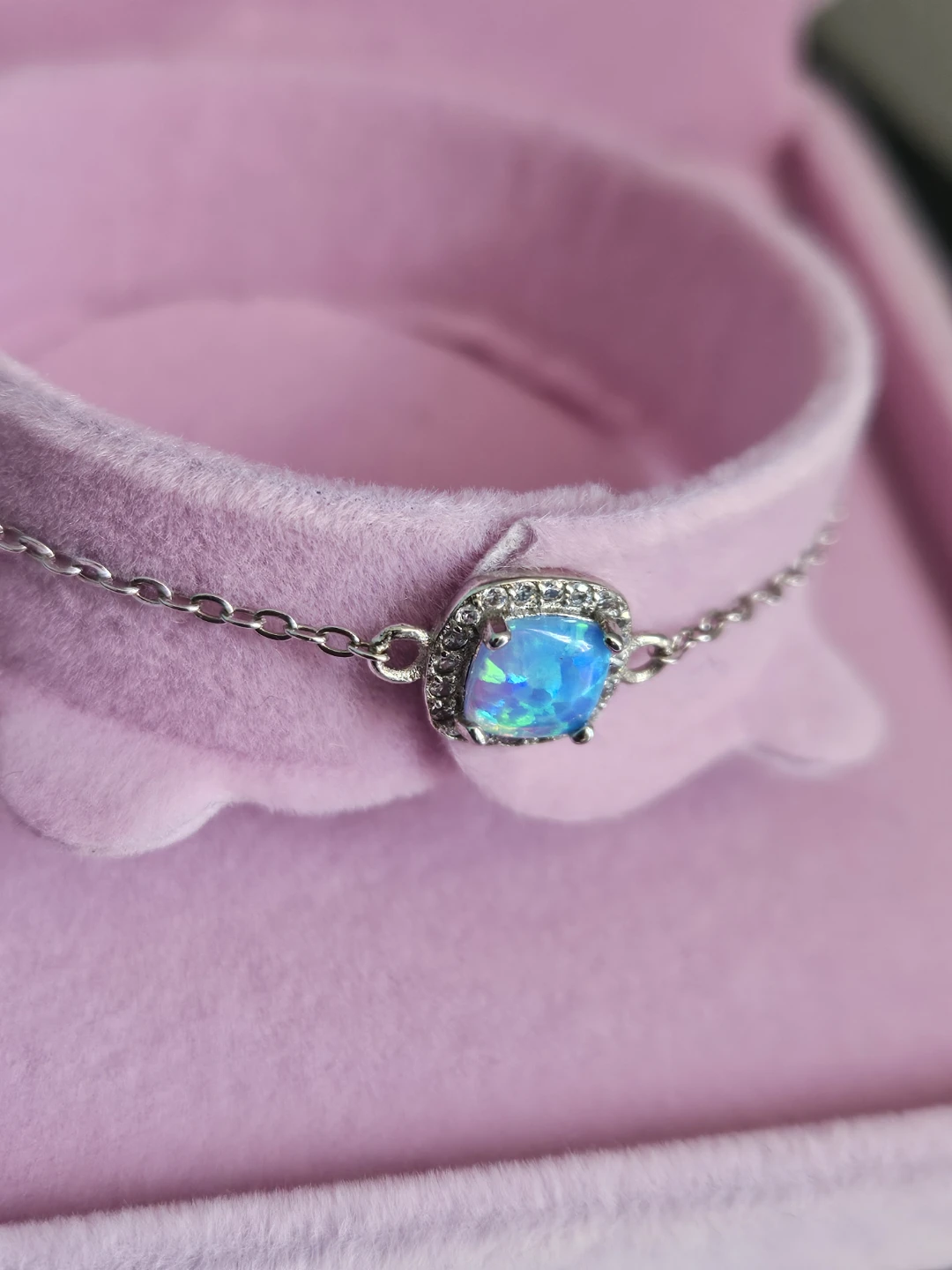 BNIB)Silver Bracelet with Blue Opal - photo 3