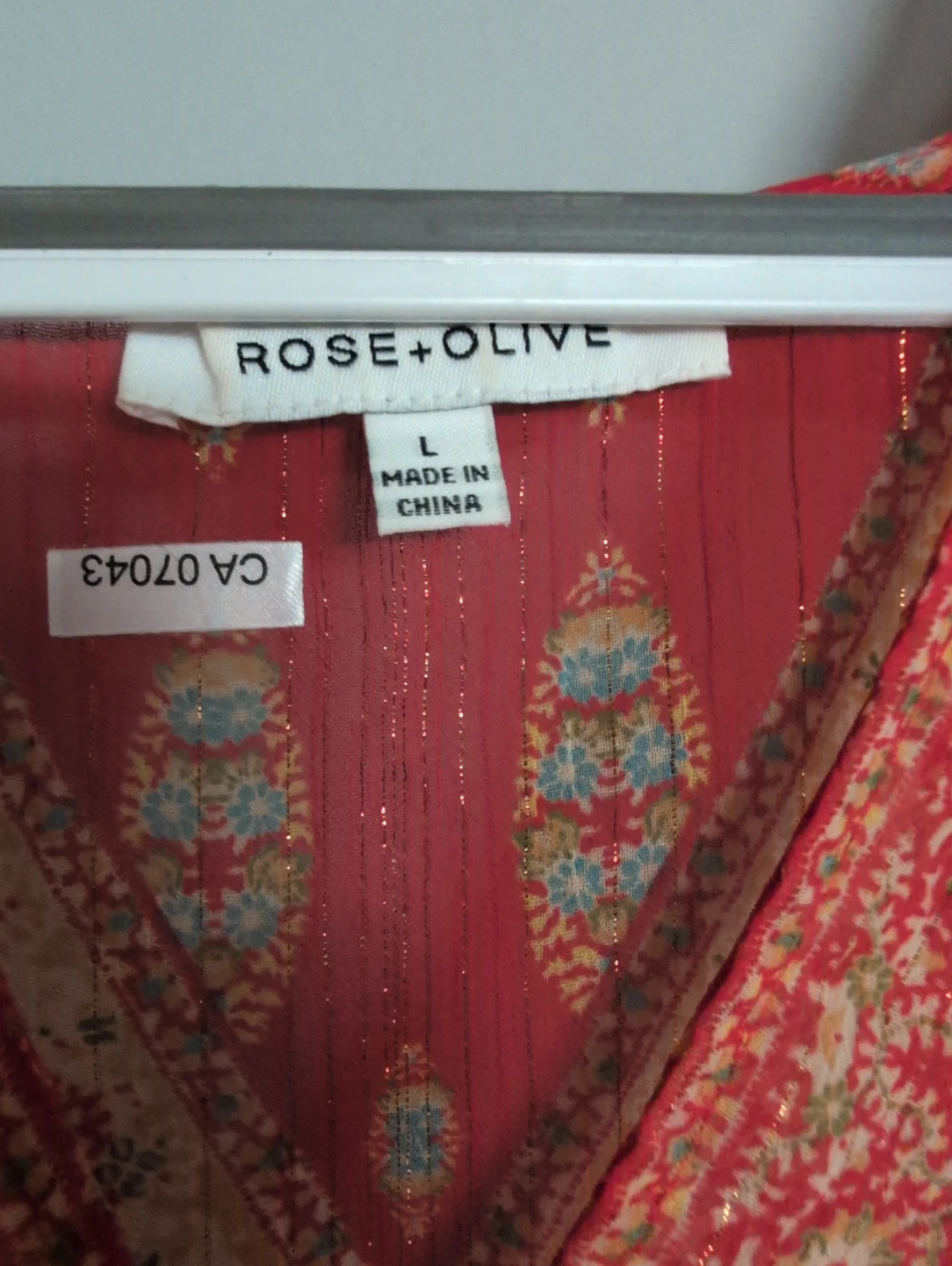 Rose + Olive Red Floral Print Tunic Top - photo 2