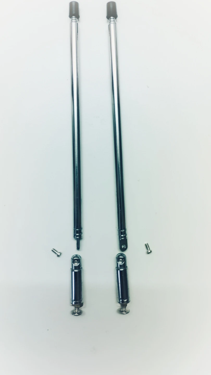 2 Metal Telescopic Antennas with Mounting Hardware