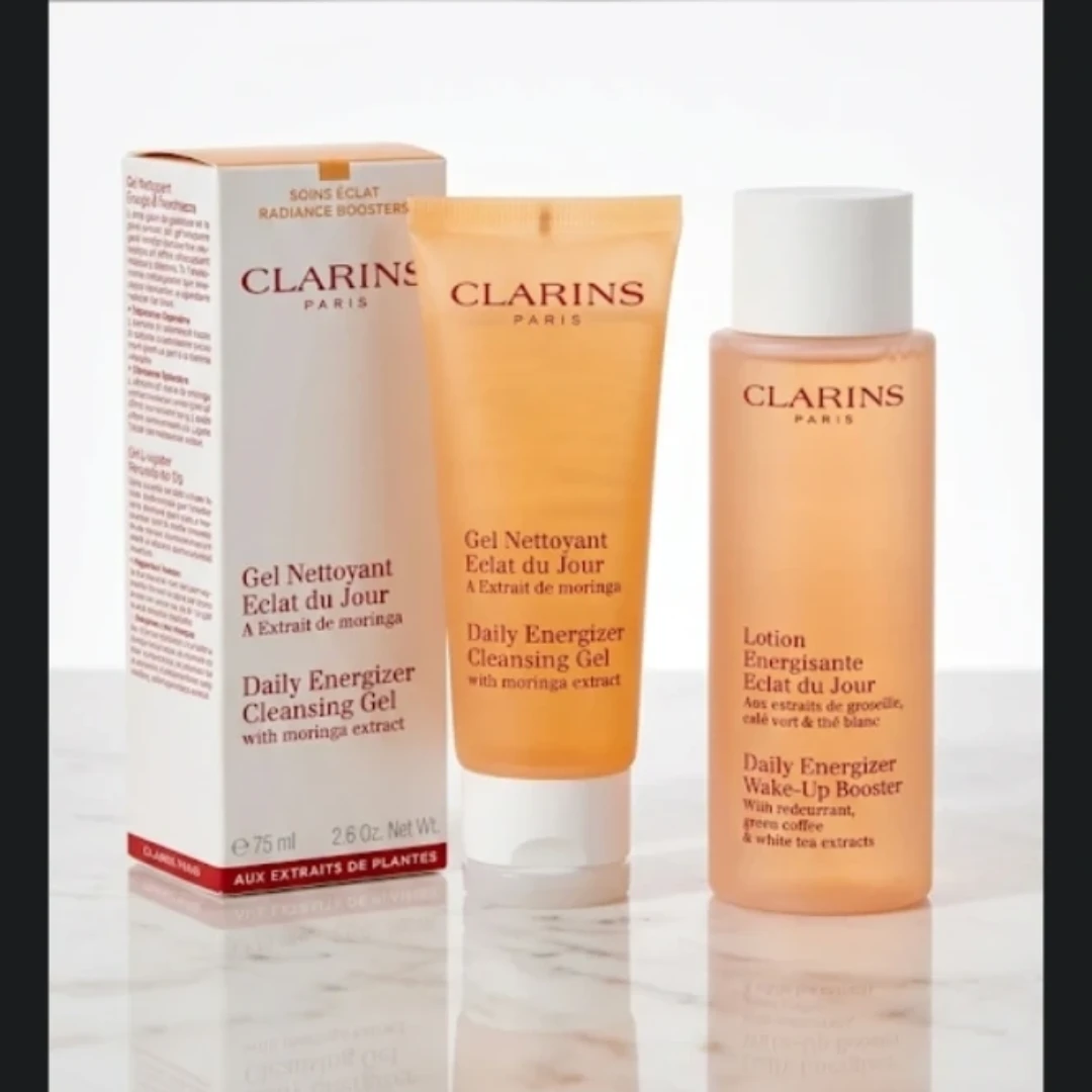 Clarins Daily Energizer Cleansing Gel & Wake-Up Booster Set