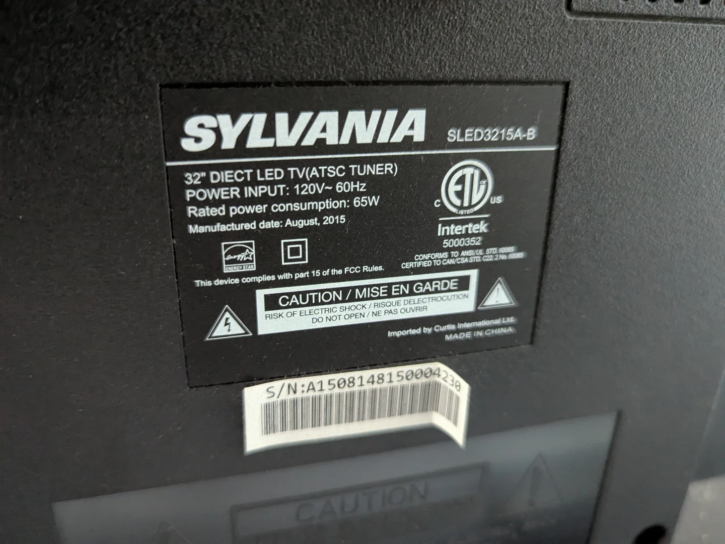 Sylvania 32" DLECT LED TV SLED3215A-B - photo 2