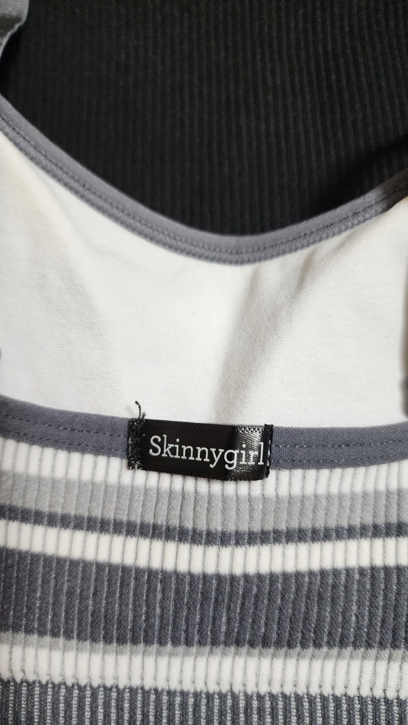 Skinnygirl Ribbed Bralettes - Black & Striped M - photo 4